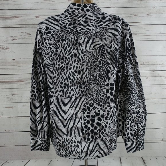Jones New York Sport Tiger Print Blouse - Picture 6 of 9